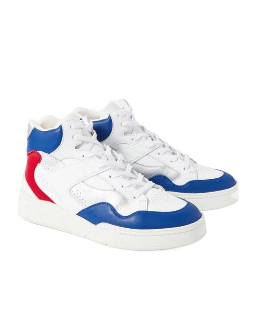 Céline Blue Lace-Up High-Top Casual Shoes for men