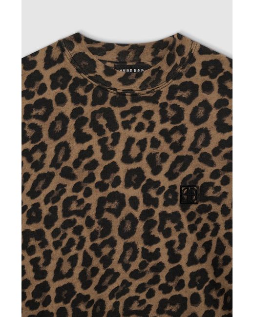 Anine Bing Multicolor Leopard-Printed Crewneck T-Shirt