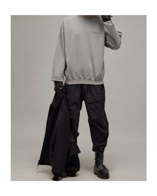 Y-3 Gray Logo Printed Crewneck Sweatshirt for men