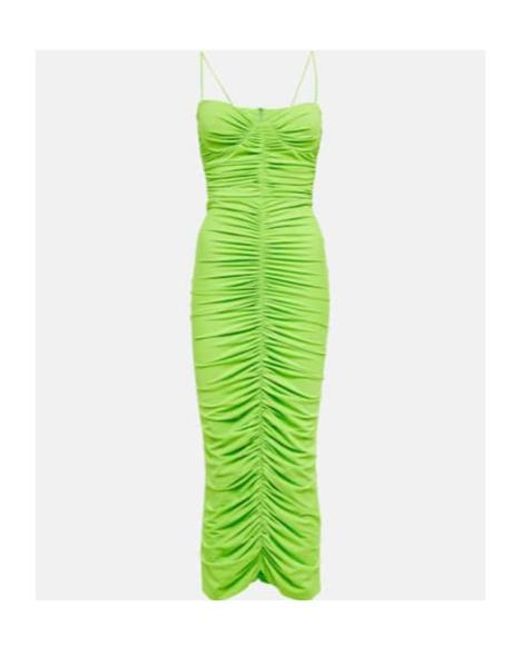Alex Perry Green Everett Ruched Maxi Dress