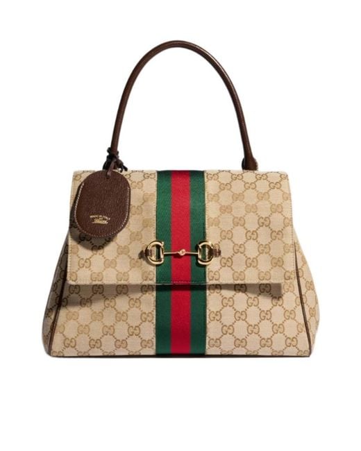 Gucci Natural Paparazzo Medium Top Handle Bag