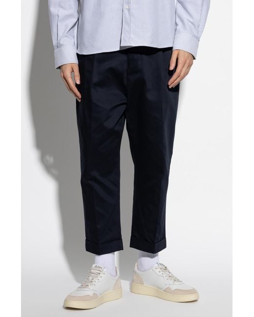AMI Blue Ami Oversized Carrot Trousers for men