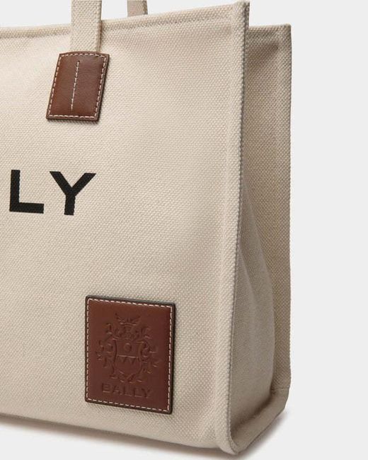 Bally Natural Akelei Logo Printed Top Handle Bag