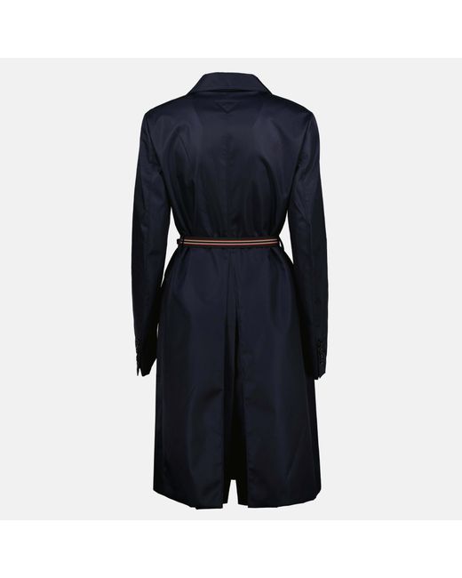 Prada Blue Re-Nylon Belted Coat