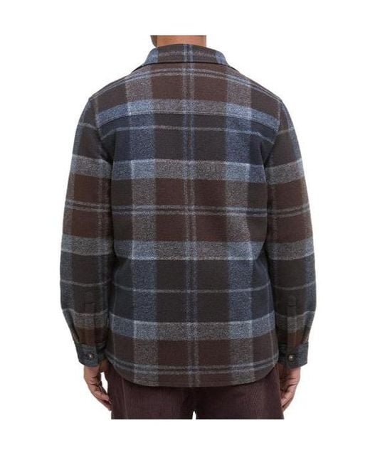 Barbour Gray Checked Long-Sleeved Overshirt for men