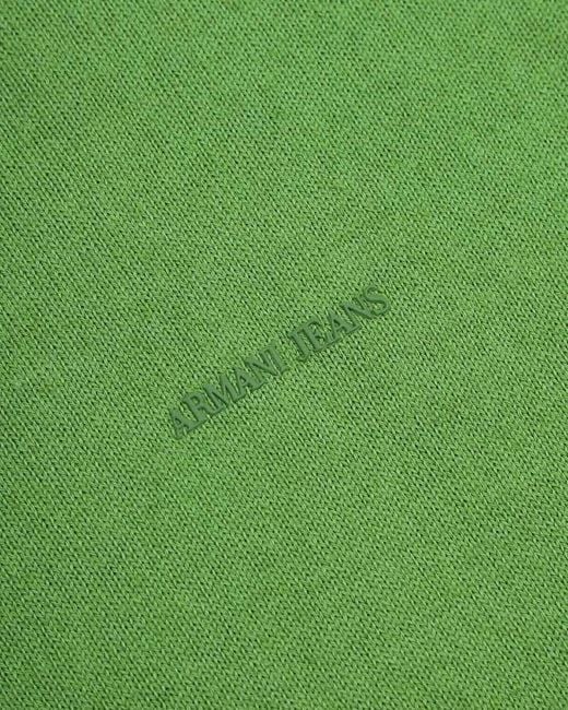 Armani Jeans Green Round Neck Patch Pullover for men