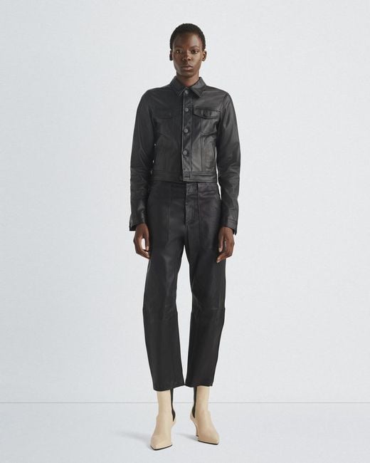 Rag & Bone Black Long-Sleeved Leather Jacket