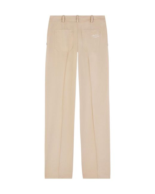 Maison Kitsuné Natural Maison Kitsuné Straight-Leg Tailored Trousers