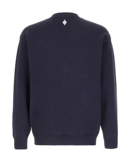 Marcelo Burlon Blue County Of Milan Logo Embroidered Jumper for men