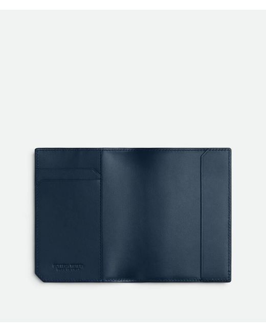 Bottega Veneta Blue Intrecciato Piccolo Passport Case for men