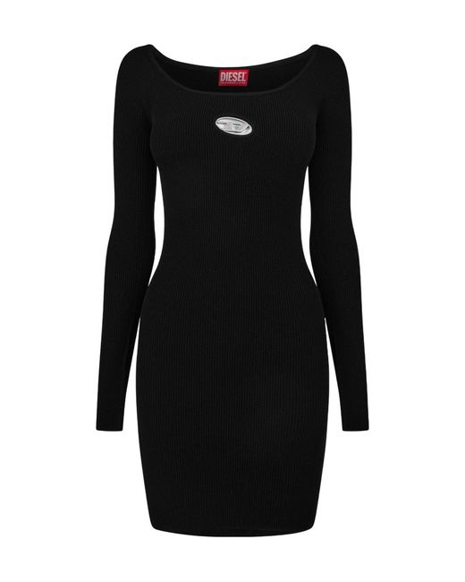 DIESEL Black Ribknit Mini Dress
