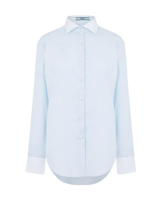 Prada White Long Sleeve Blouse