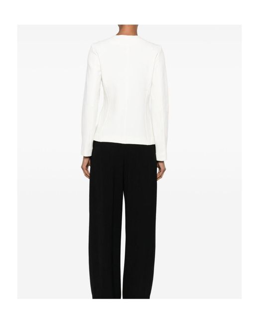 Emporio Armani White Asymmetric Single-Button Jacket