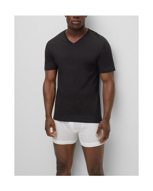 Boss Blue Simple V-Neck T-Shirt for men