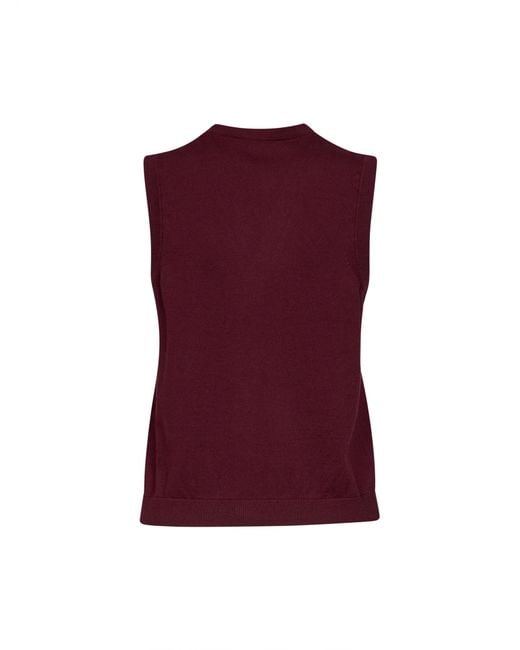Max Mara Purple Buttoned V-Neck Knitted Top