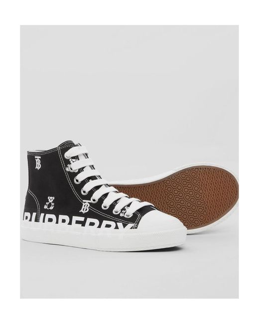 Burberry Black Teddy Bear Monogram High Top Sneakers