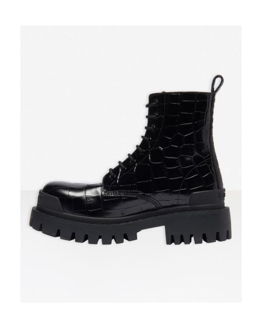 Balenciaga Black Stivaletti Strike 20 Mm Lace-Up Da Donna
