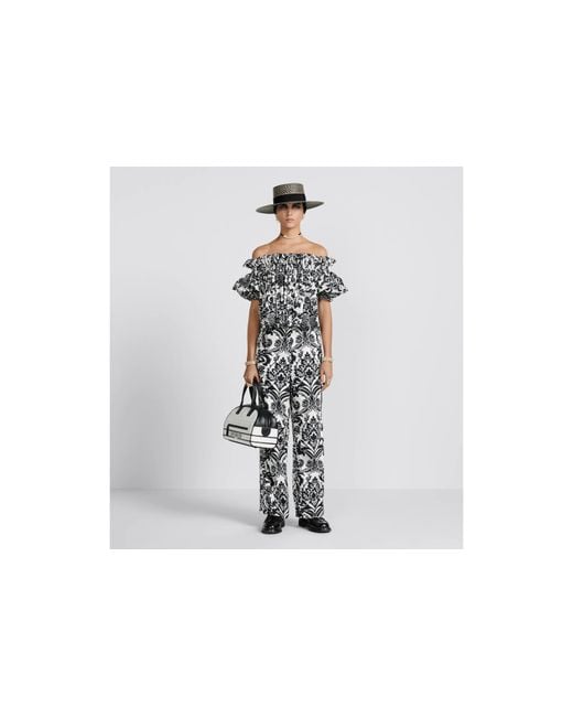 Dior Black Christian All-Over Printed Off-Shoulder Top
