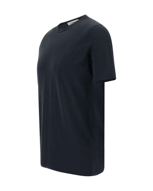 Kangra Cashmere Black Kangra Short Sleeve Crew Neck T-Shirt for men