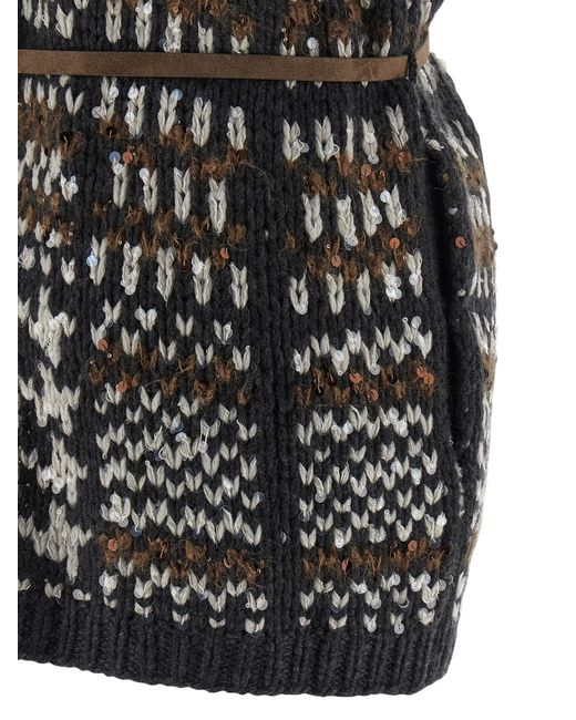 Brunello Cucinelli Black 'Opera Prince Of Wales' Cardigan