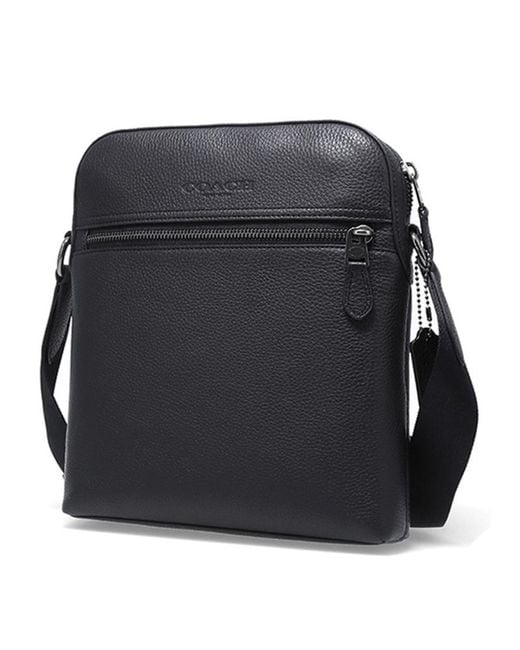 COACH Black Logo Embossed Shoulder Bag for men