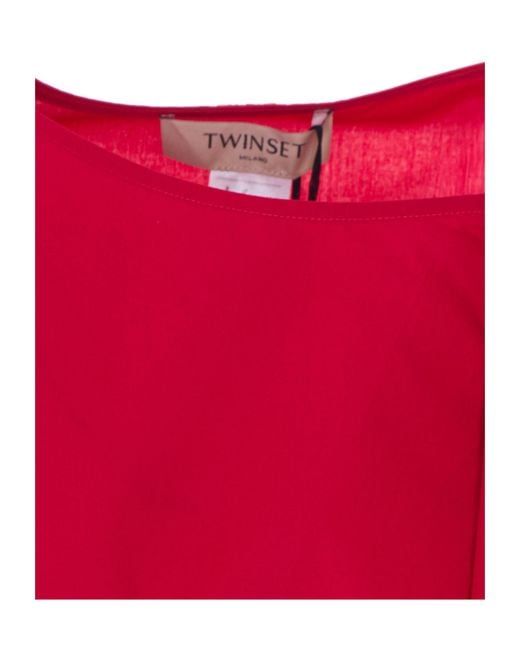 Twinset Red Ruched Sleeveless Top