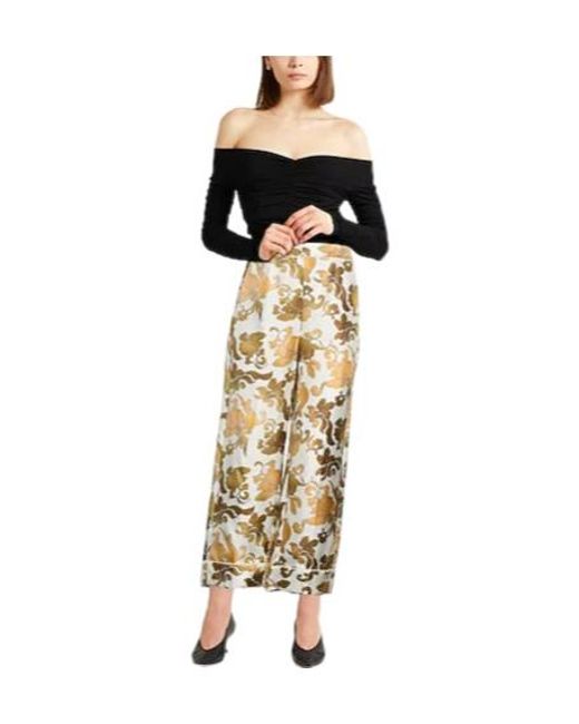 Max Mara Metallic Patterned Wide-Leg Trousers