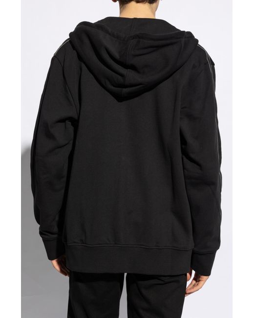 McQueen Black Drawstring Zip Up Hoodie for men