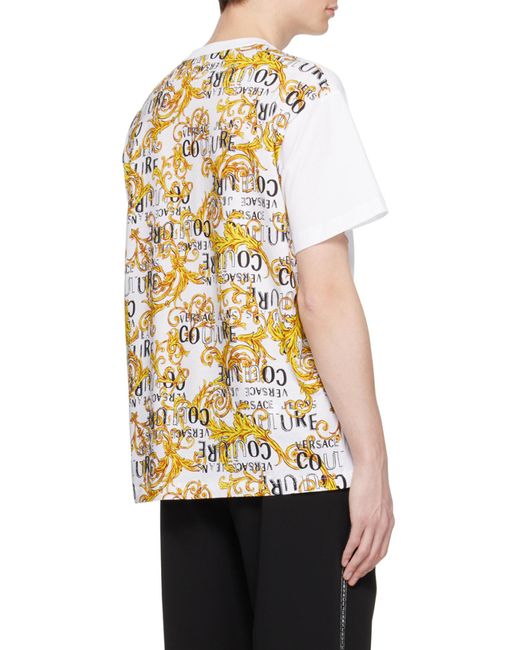 Versace Jeans White Logo-Print Cotton T-Shirt for men