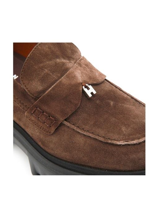 Hogan Brown Chunky-Sole Loafers
