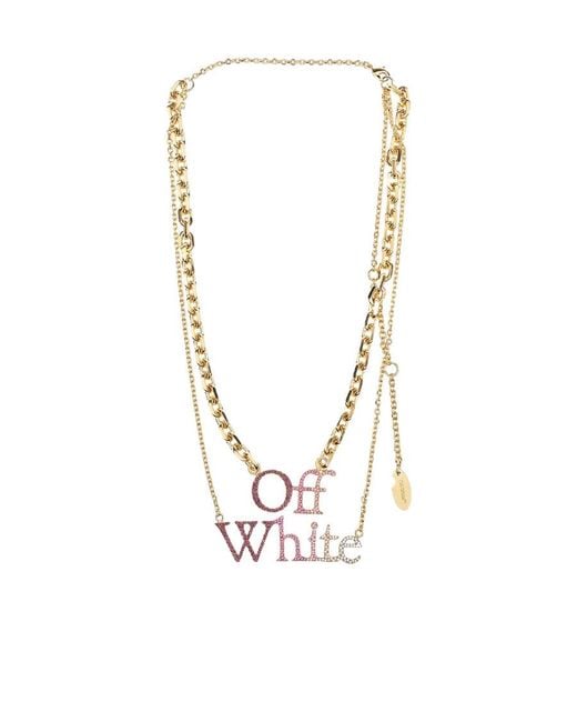 Off-White c/o Virgil Abloh Metallic Logo-Pendant Necklace