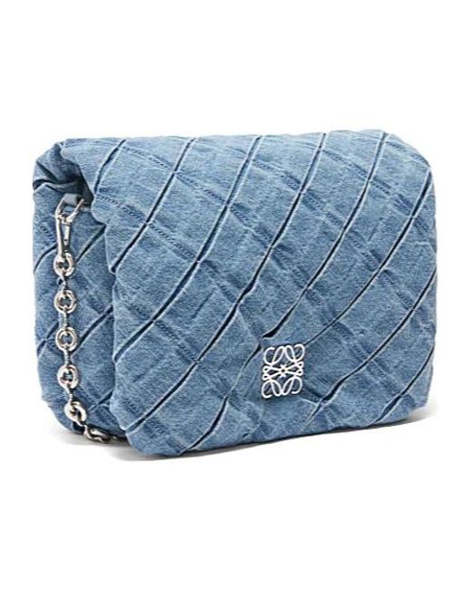 LOEWE セール★ GOYA PUFFER PLEATED BAG★BLUE Loewe Goya Puffer in Blue | Lyst