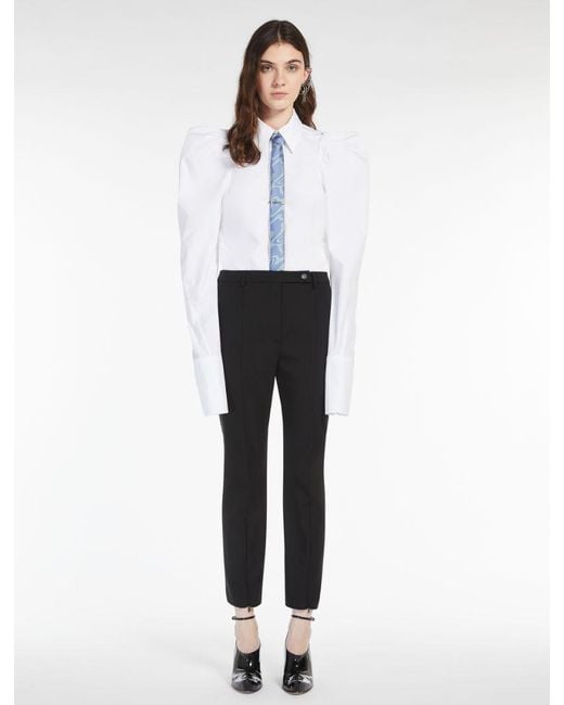 Sportmax Black Button Detailed Straight Leg Pants