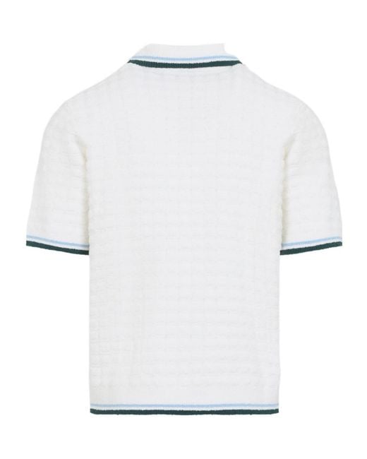 Casablanca White Short-Sleeve Polo Shirt for men
