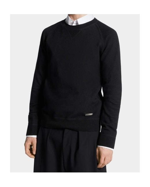 DSquared² Gray Logo Plaque Knitted Jumper for men