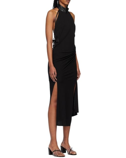 Helmut Lang Black Halter Neck Midi Dress