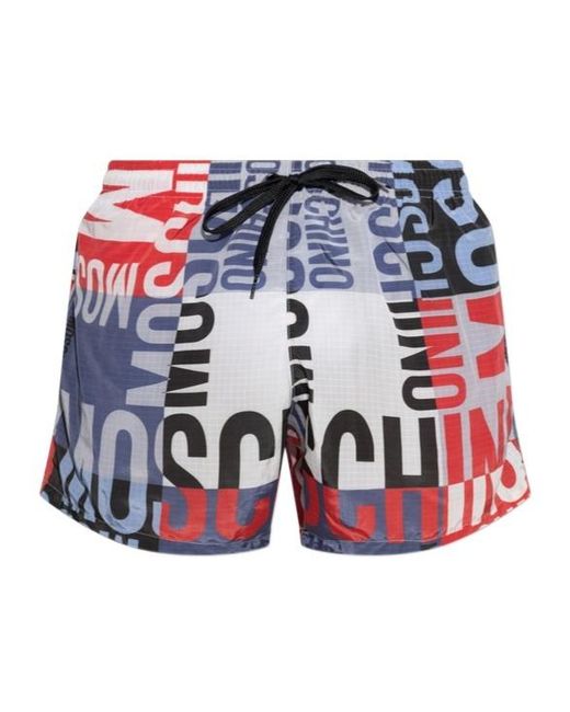 Moschino Blue Drawstring Swim Trunks for men