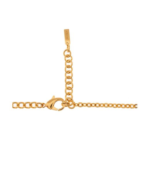 Moschino White Logo Detailed Necklace