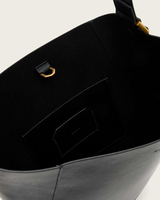 AllSaints Black Luna Hobo Leather Shoulder Bag