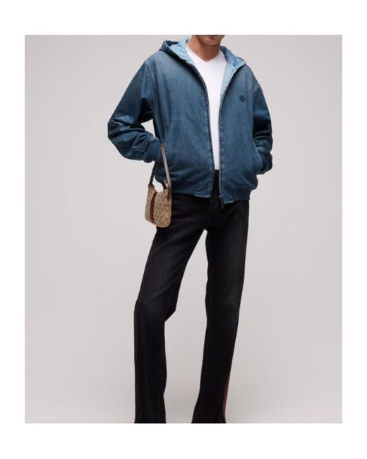 Gucci Blue Reversible Cotton Denim Zip Jacket for men