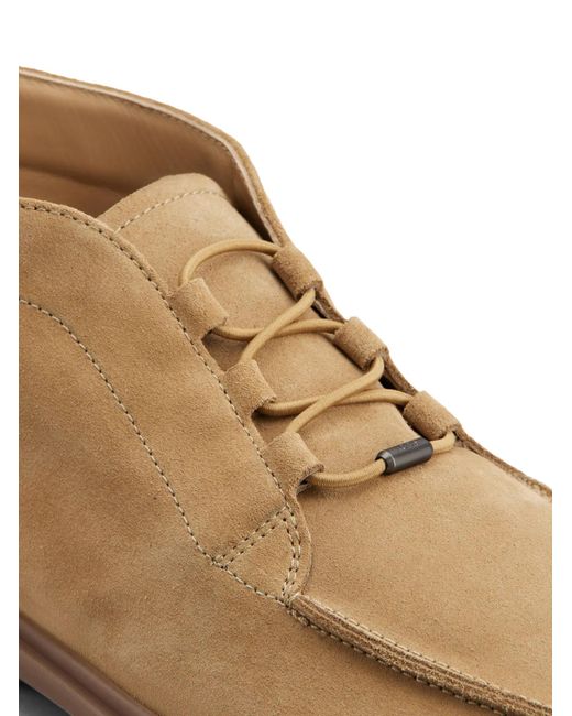 Tod's Brown Suede Elastic-Lace Desert Boots for men