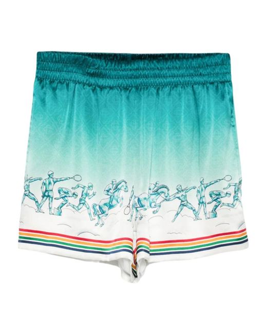 Casablanca Blue Tennis Print Shorts