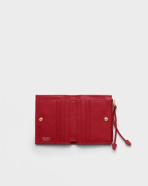 Prada Red Small Leather Wallet