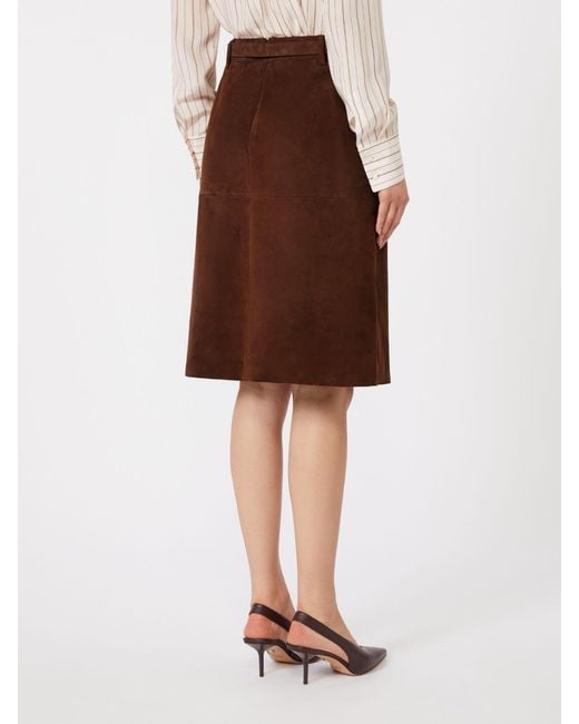 Max Mara Brown Studio Mstennis Belted Midi Skirt