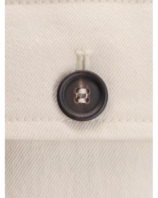Brunello Cucinelli White Pleated Cropped Trousers