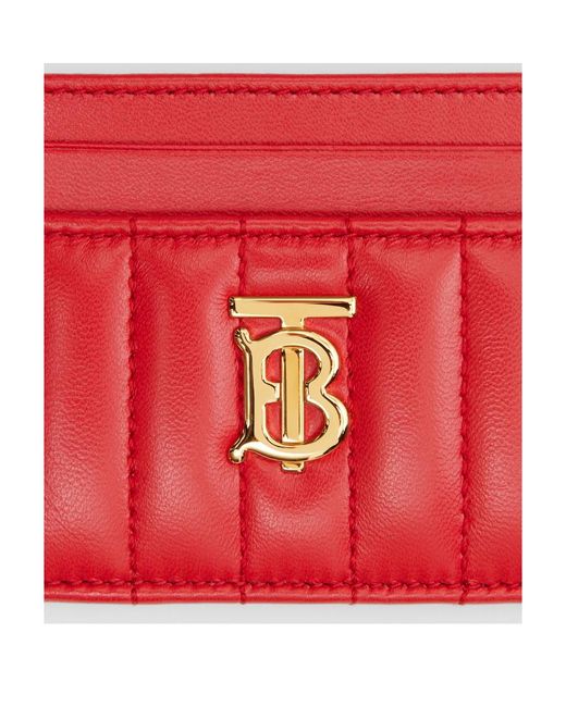 Burberry Red Tb Logo Plaque Padded Cardholder