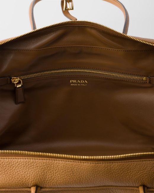 Prada Brown Zip-Up Top Handle Bag