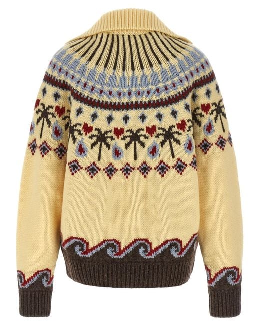 Alanui Metallic Sweet Winter Jacquard Cardigan