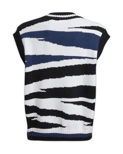 Missoni Blue Graphic-Print V-Neck Vest for men