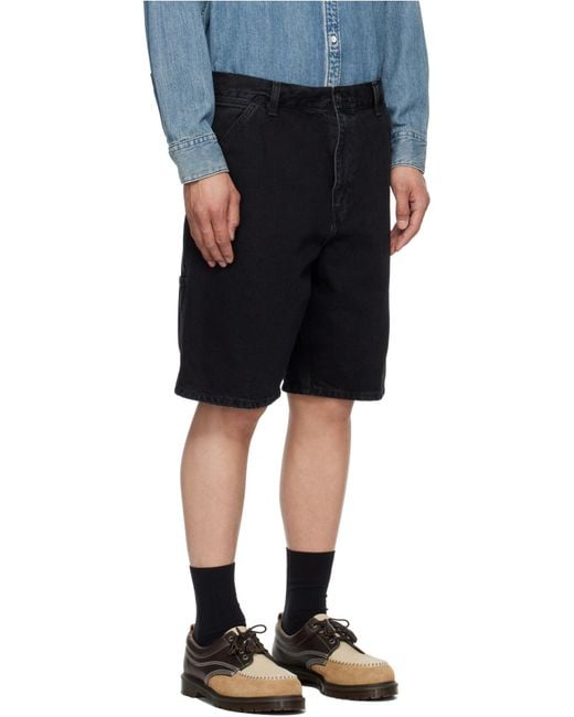 Carhartt Blue Single Knee Denim Shorts for men